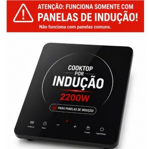 Cooktop Indução 2200W Vidro Temperado Touch