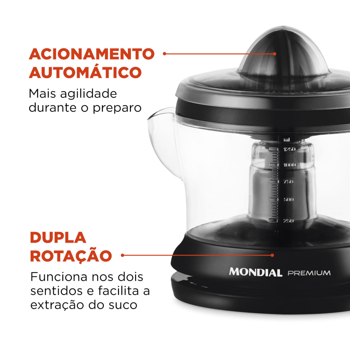 Foto 5 de Espremedor Premium Mondial Preto 30W E-02 110