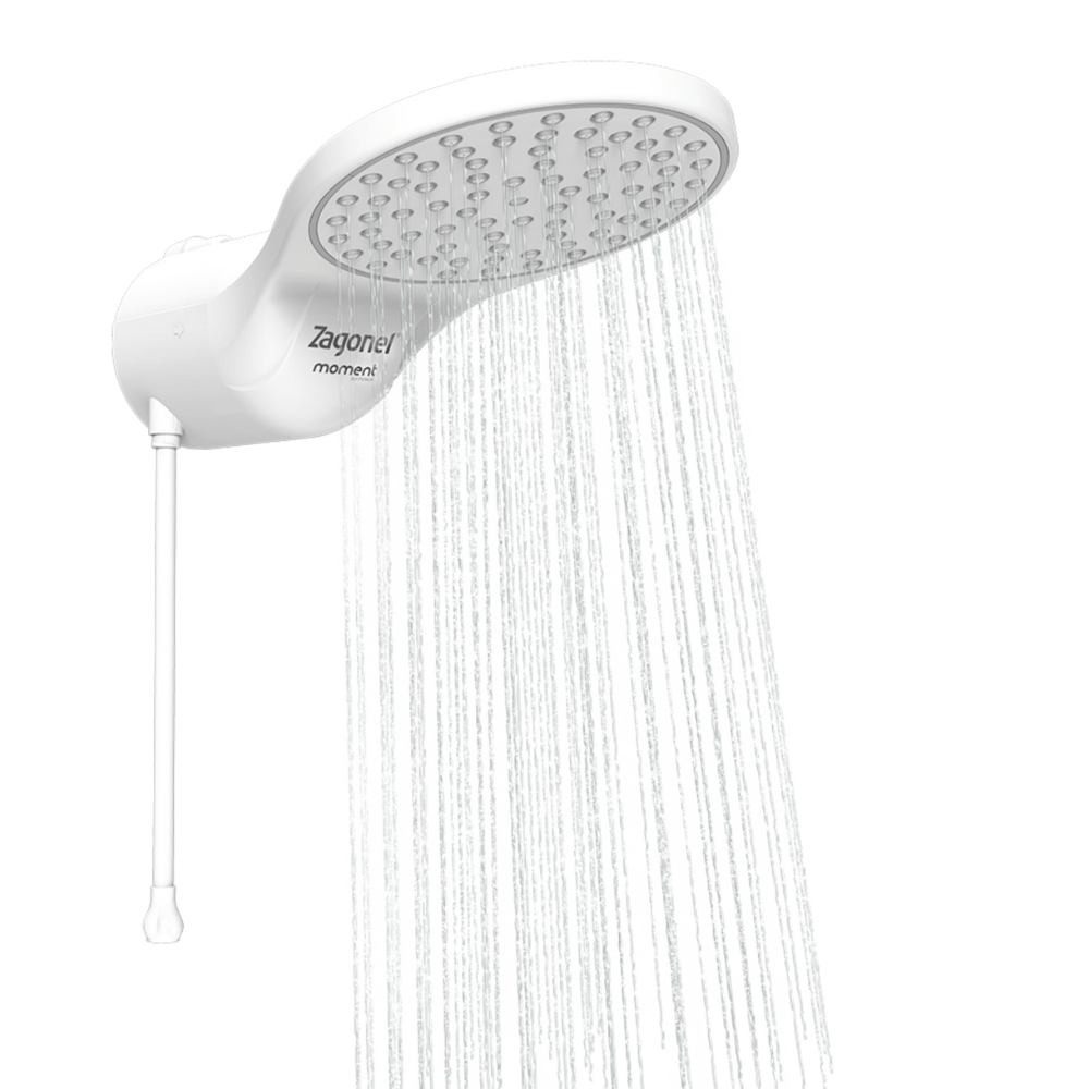 Chuveiro Elétrico Eletrônico Ducha Moment 127V 5500W Branco Zagonel