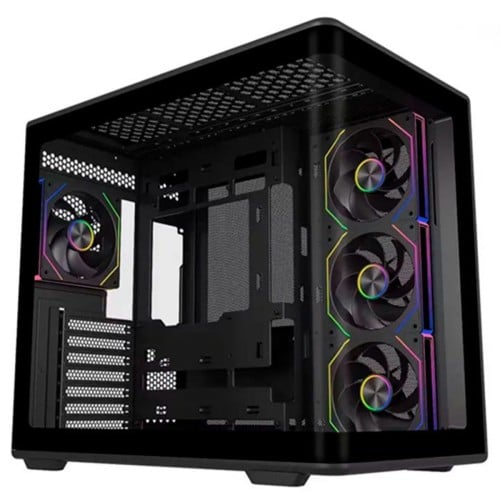 Gabinete Gamer Cooler Master Elite 600, ARGB, Mid-Tower, Vidro Temperado, ATX, Preto, Sem Fonte, Com 4 Fans, E600-KGNN-S01