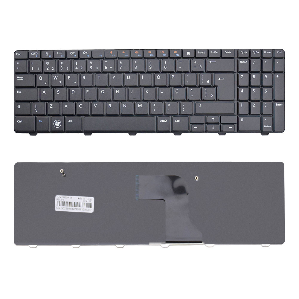 Teclado para Notebook compatível com Dell Part Number NSK-DRASW01 ABNT2