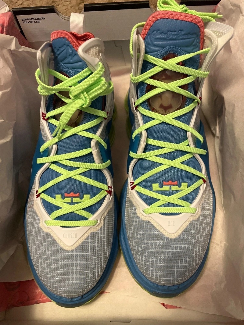 Foto 2 de Nike LeBron 19 Dutch Blue Lime Glow — 40, Novo