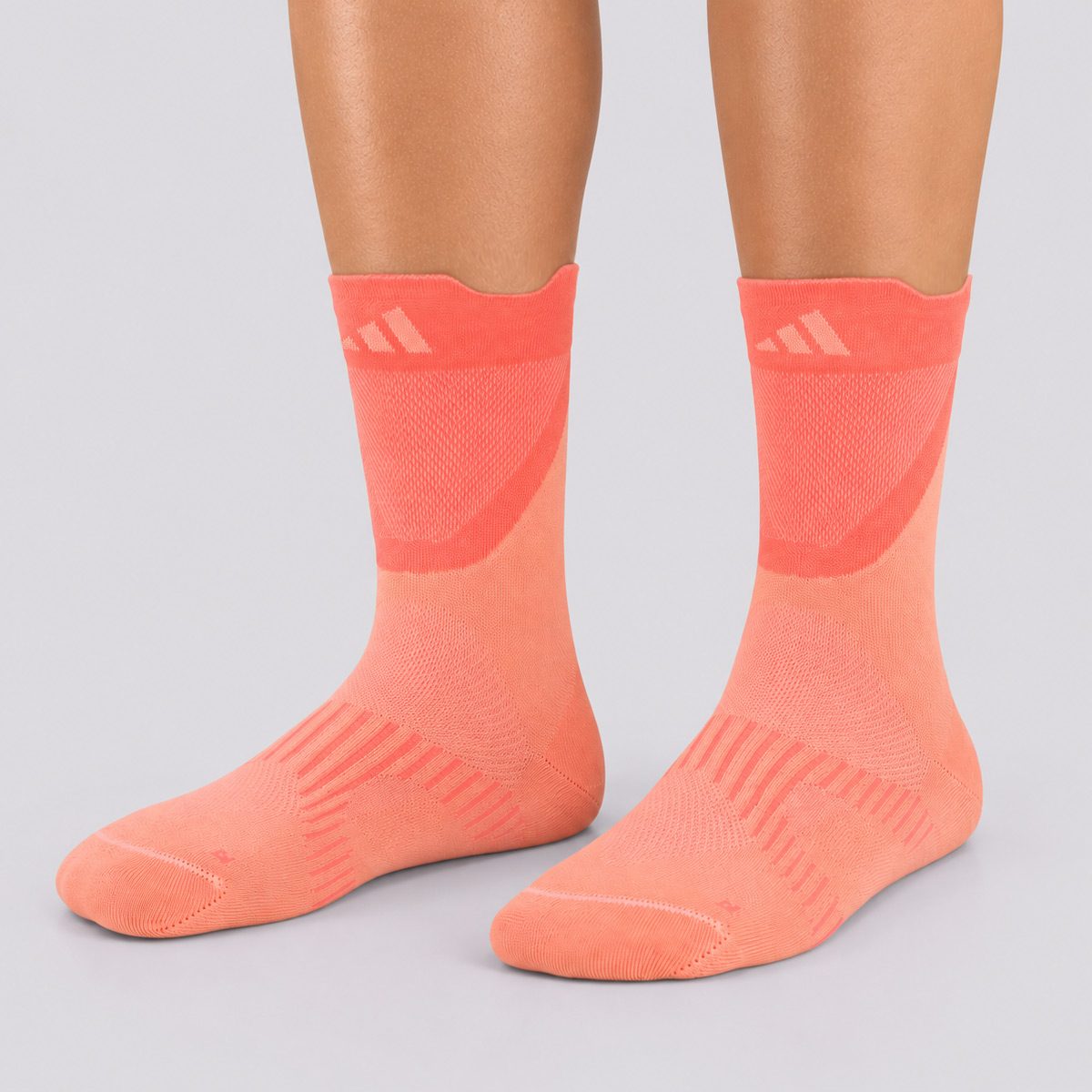 Meia Adidas Run Light Crew Laranja