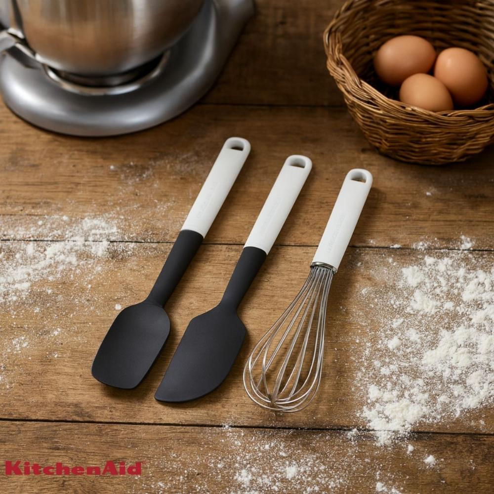 Foto 2 de Jogo Espátula Pão Duro Clássica e Fouet Branco KitchenAid