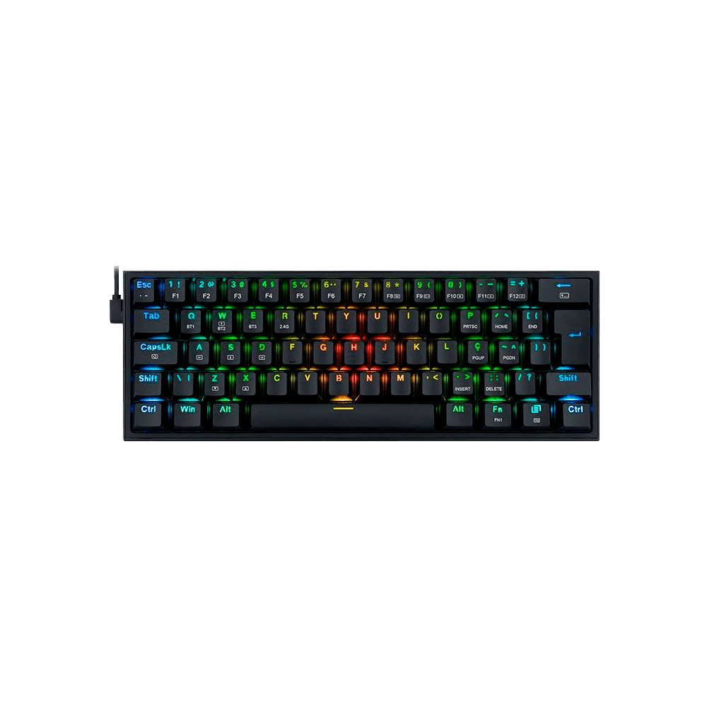 Teclado Mecanico Gamer Redragon Fizz Pro, RGB, Wireless, Switch Brown, Preto, K616-RGB-B-BROWN