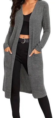 Cardigan Feminino Plus Size Com Bolsos