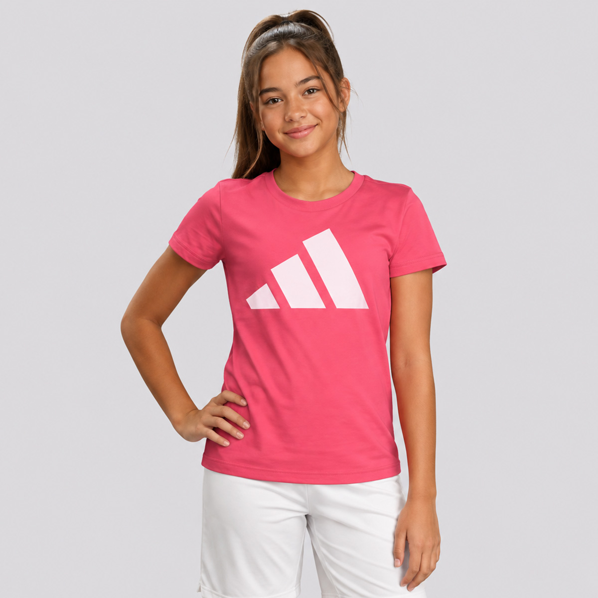 Camiseta Adidas Essentials Big Logo Juvenil Rosa