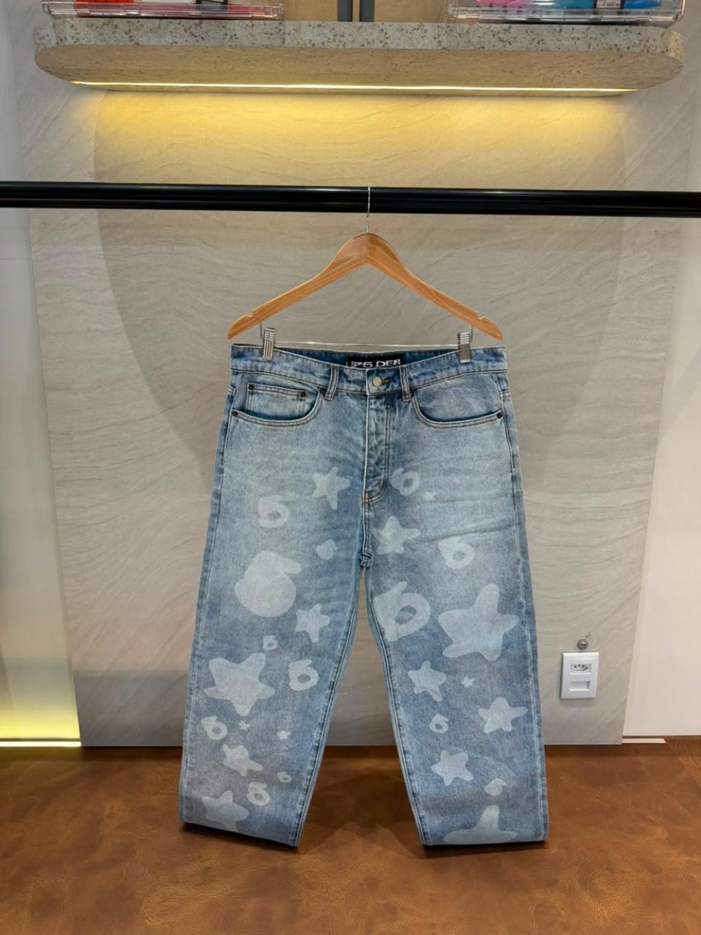 Calça Sp5der Beluga Denim Light Blue Wash — 42, Novo
