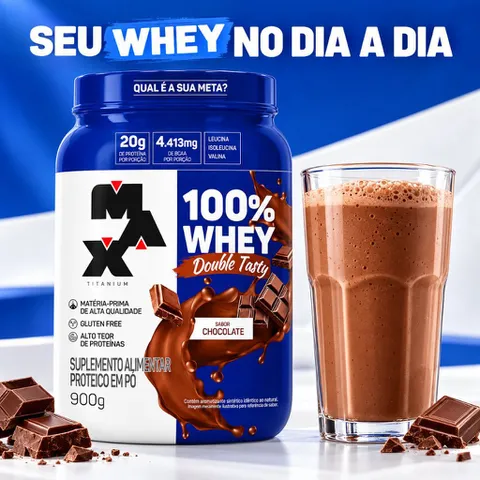 Max Titanium Whey Protein Double Tasty 900g
