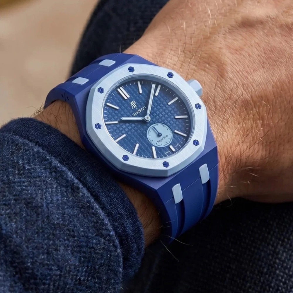 Audemars Piguet x Swatch Relógio Royal Pop LAN BA Blue 40 mm — Único, Novo