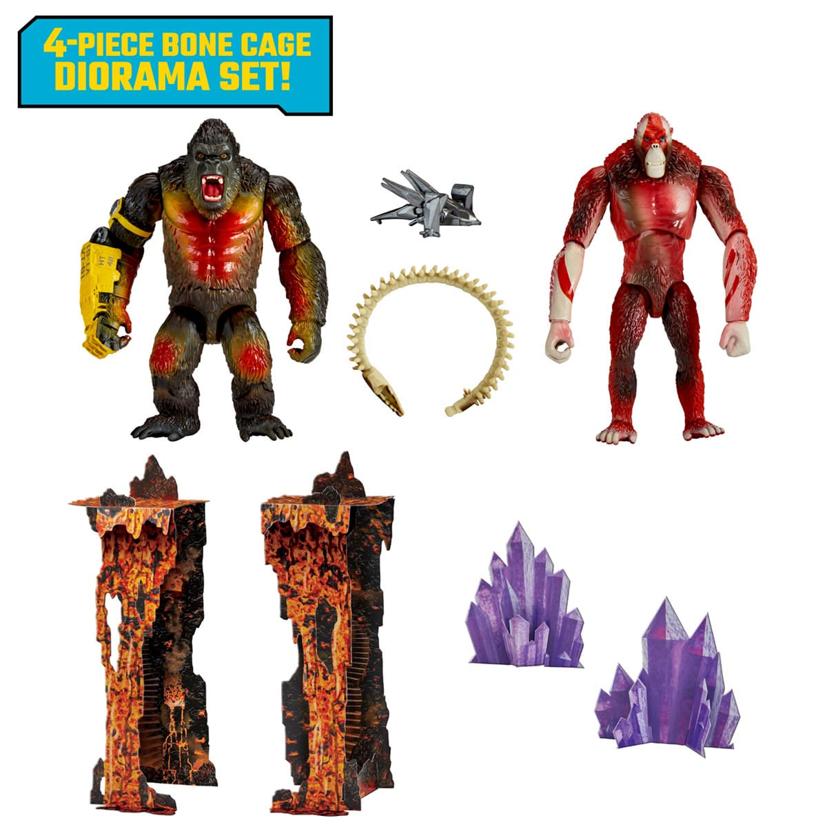 Foto 4 de 2 Bonecos Kong Vs Skar King De 15Cm Com Acessórios Godzilla