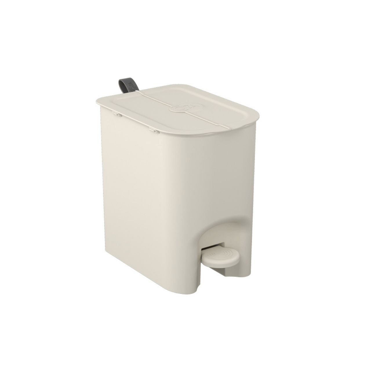 Lixeira Coza Borboleta com Pedal 6 Litros Light Gray com Alça Cinza Chumbo