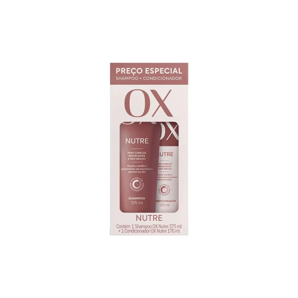 KIT OX SHAMPOO 375ML+CONDICIONADOR 170ML NUTRE