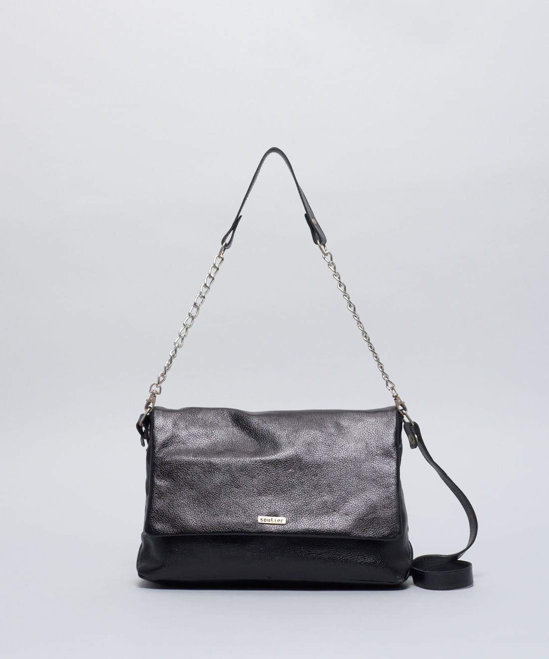 Foto 3 de Bolsa m Couro Manu - Preto