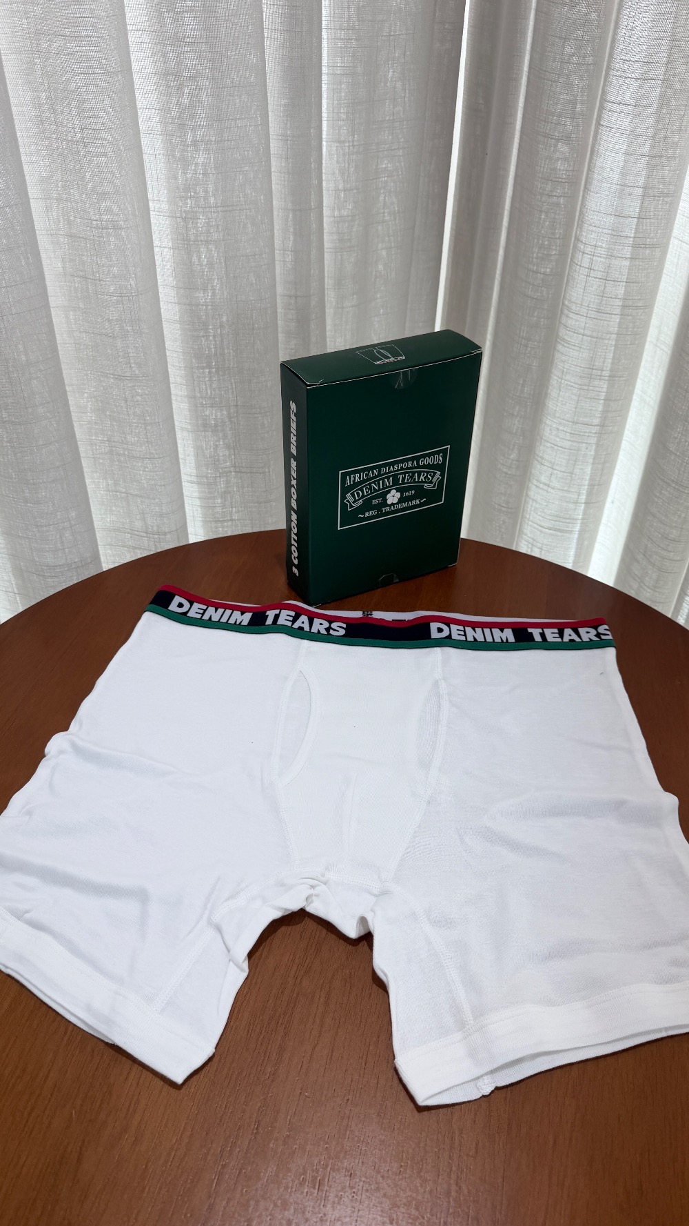 Cueca Denim Tears Boxer 3-Pack White — P, Novo