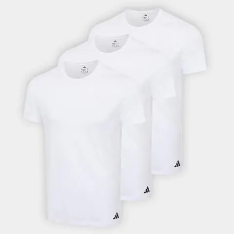 Kit Camiseta Adidas Básicas 3 Peças Masculino