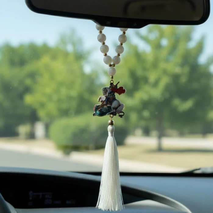 Dezena Terço De Retrovisor Para Carro São Jorge Contas Furta-cor Devoção Proteção e Decoração