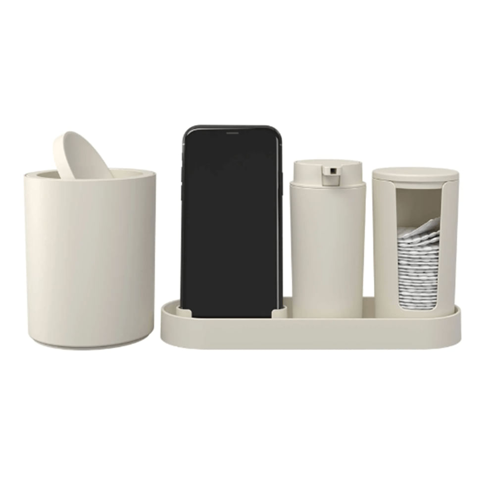 Foto 2 de Kit Para Banheiro Serene Light Gray 4 Peças - Coza