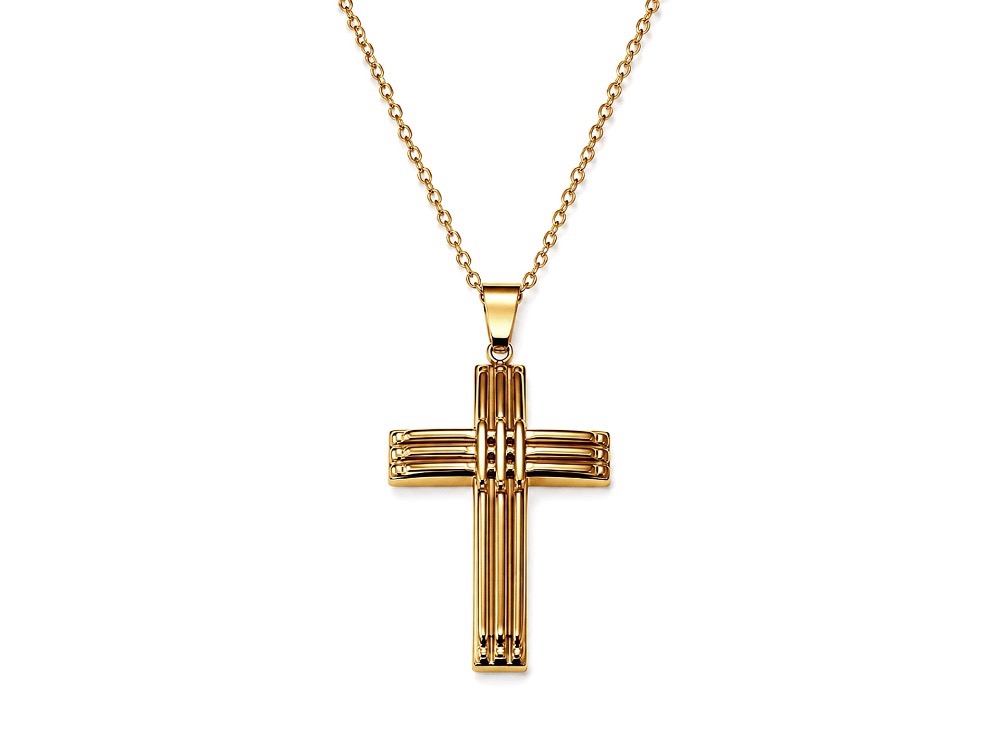 Corrente Casa Cinza Brasil Main Cross Slim Gold — Único, Novo