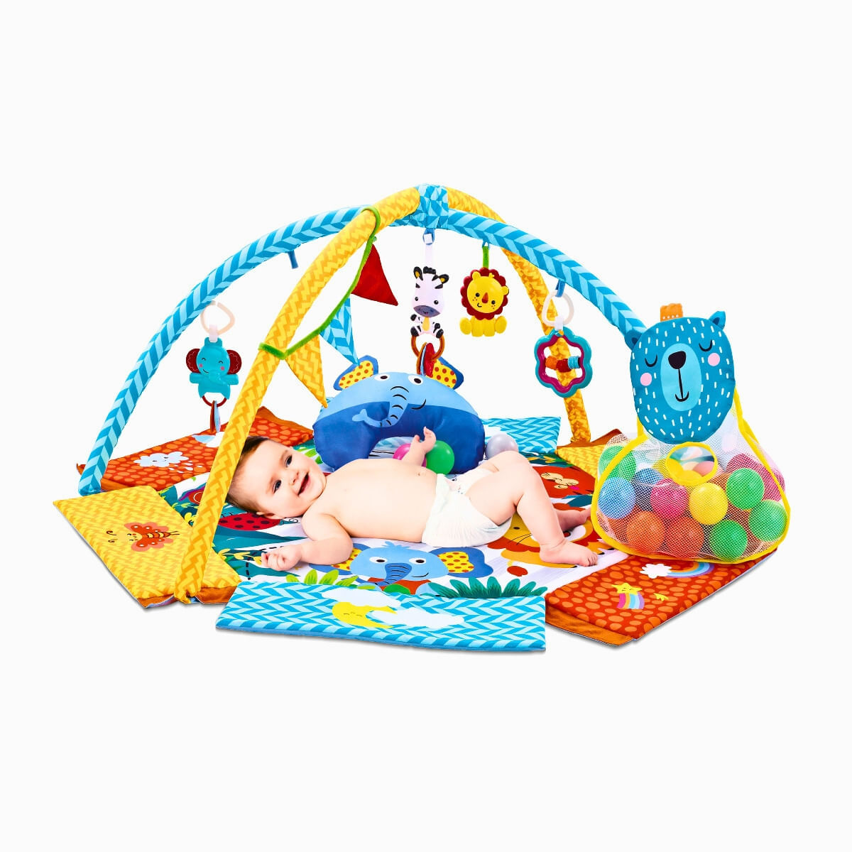 Foto 4 de Tapete Ginásio Com Bolinhas Para Bebê Party Azul Maxi Baby