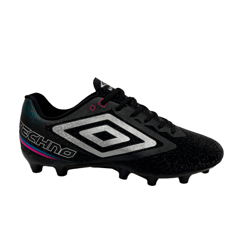 Umbro Chuteira Campo Techno II Black Silver — 42 / 43 / 44, Novo