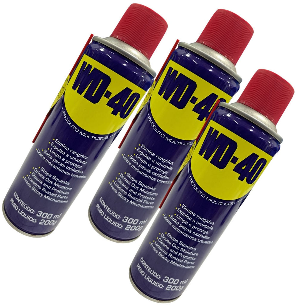 Foto 2 de Kit 3 Wd40 Óleo Spray Multiuso Desengripante Lubrifica 300ml