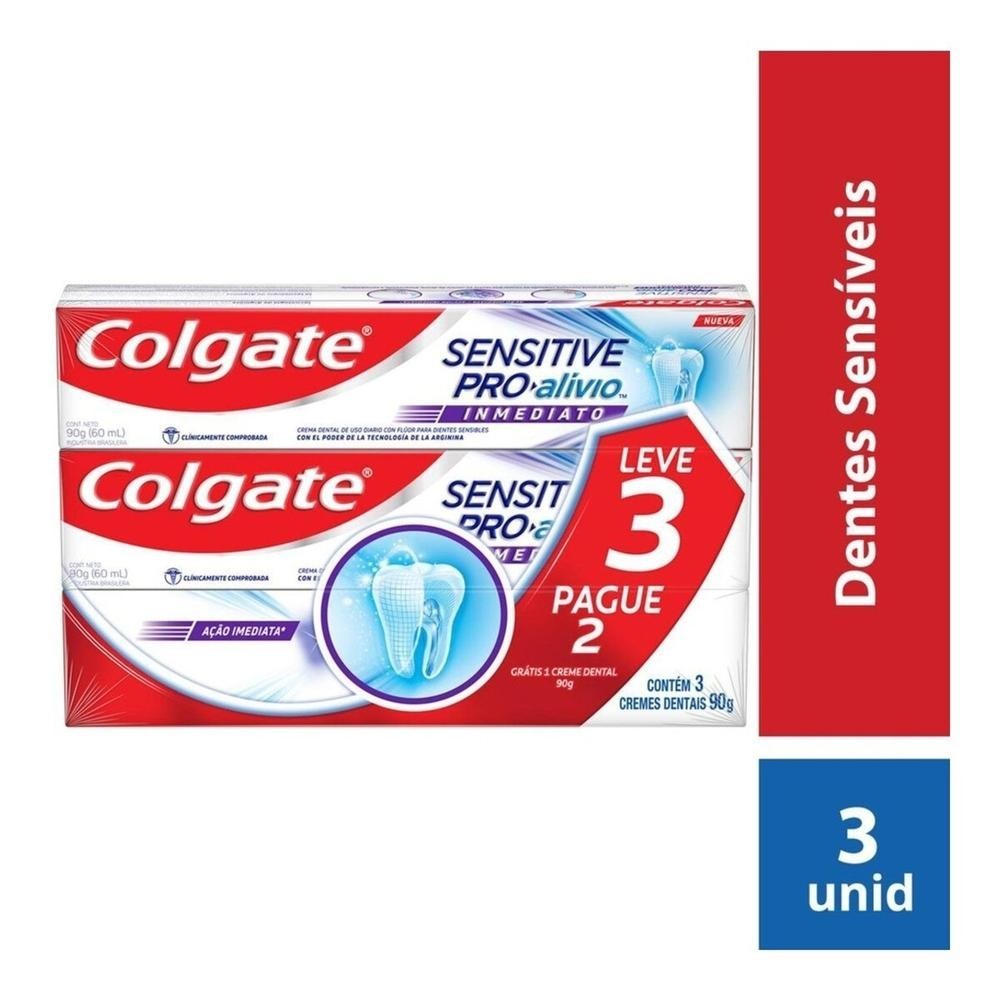 Creme Dental Colgate Sensitive Pro-Alivio Imediato Original 90g Leve 3 Pague 2