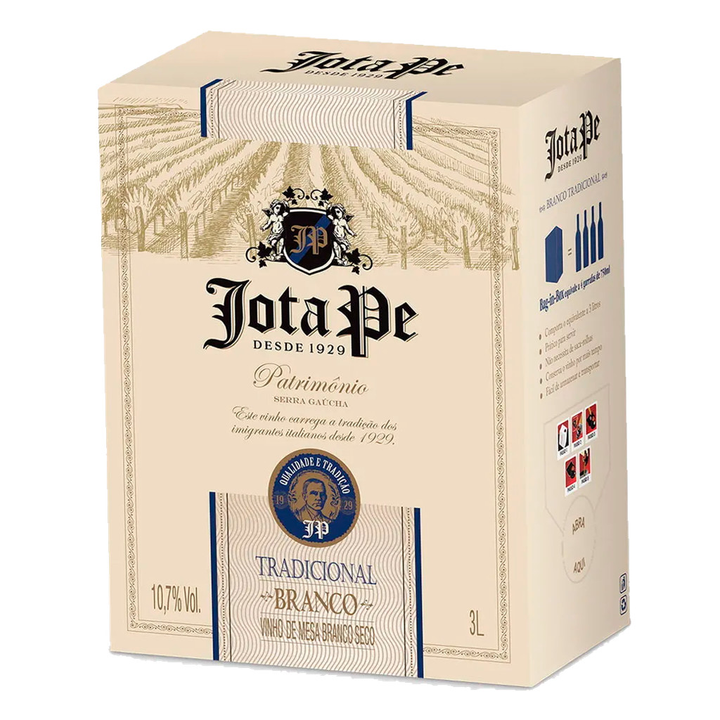 VINHO BAG IN BOX JOTA PE BRANCO TRADICIONAL 3LT