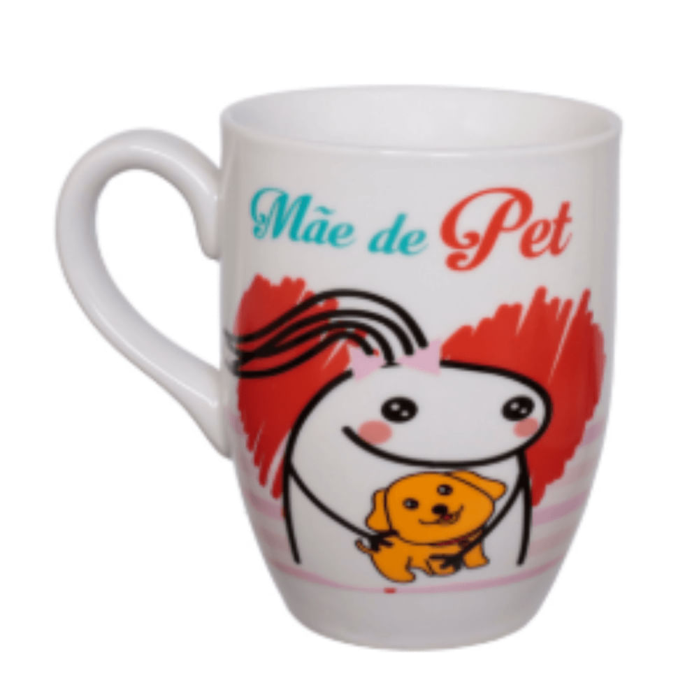 Caneca Meme Mãe De Pet Cerâmica 370Ml - Hauskraft