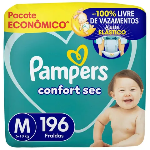 [Tira R$ 0,91] Fralda Pampers Confort Sec Ultra M 196 Unidades