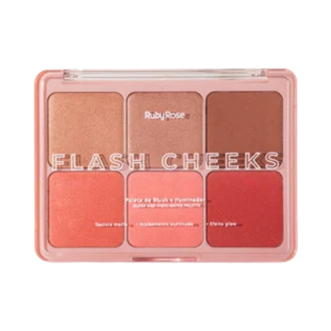 Ruby Rose - Paleta De Blush E Iluminador Flash Cheeks