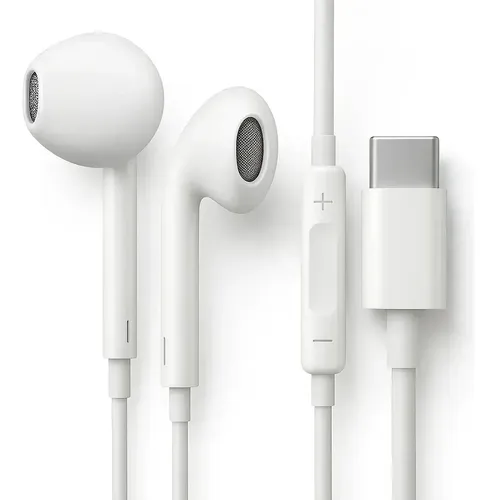 Fones De Ouvido Usb-c Tipo C Com Microfone Integrado Som Estéreo Alta Qualidade Controle Chamadas Compatível Com iPhone 15 16 17 18 Android Samsung Xiaomi Motorola PLUG & PLAY Prem