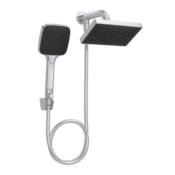 Chuveiro Retangular De Parede 20Cm Com Desviador Cromado Deca