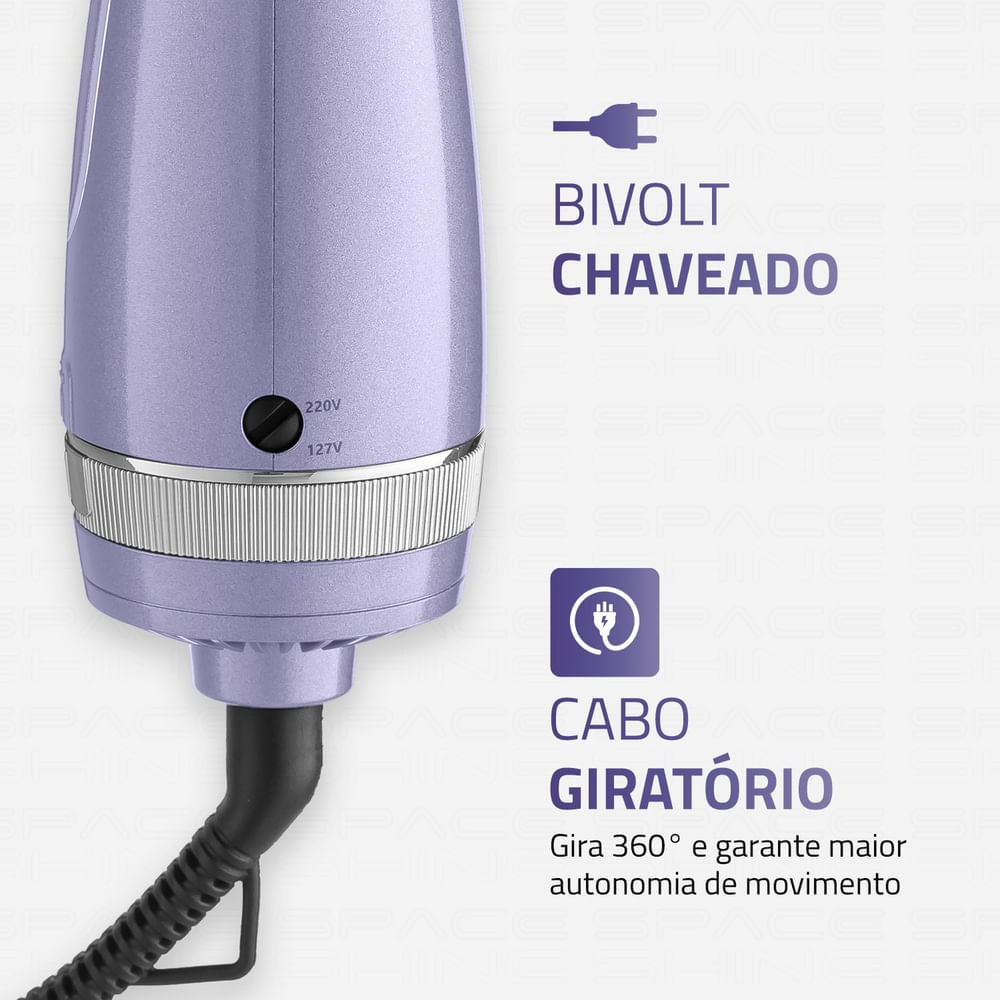 Foto 5 de Escova Secadora Space Shine Mondial Lilás - ES-21 BIVOLT