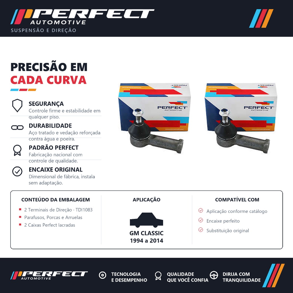 PAR TERMINAL DIRECAO GM CLASSIC 1994 a 2014 PERFECT