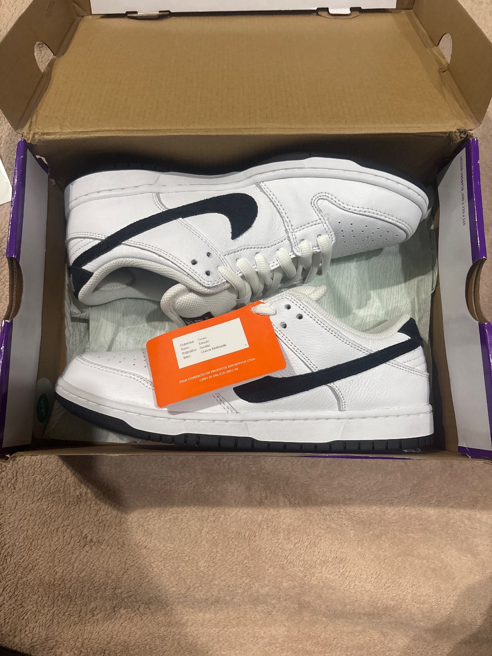 Nike SB Dunk Low Pro White Black — 41, Novo