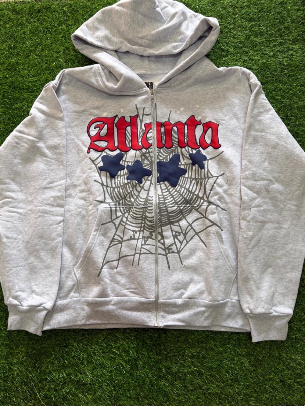 Moletom Sp5der Atlanta Full Zip Heather Grey — M, Novo