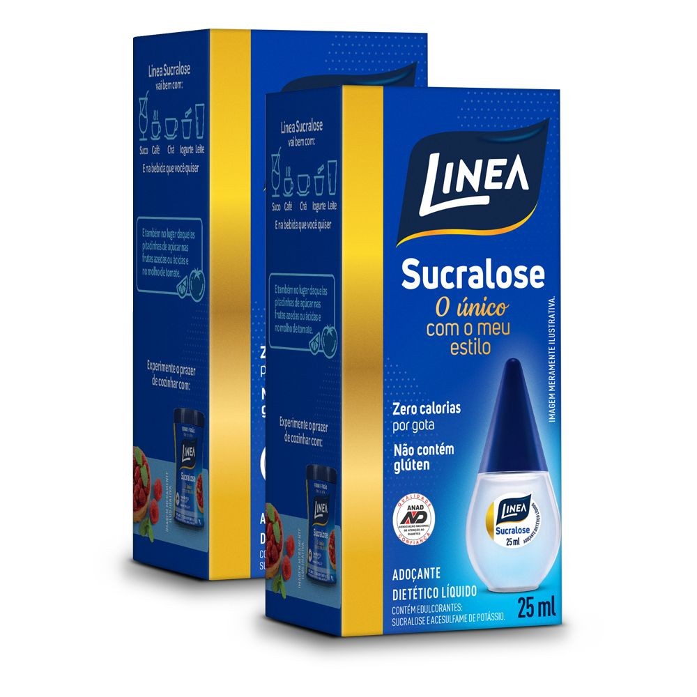 Kit 2 Adoçantes Sucralose Líquido Linea 25ml