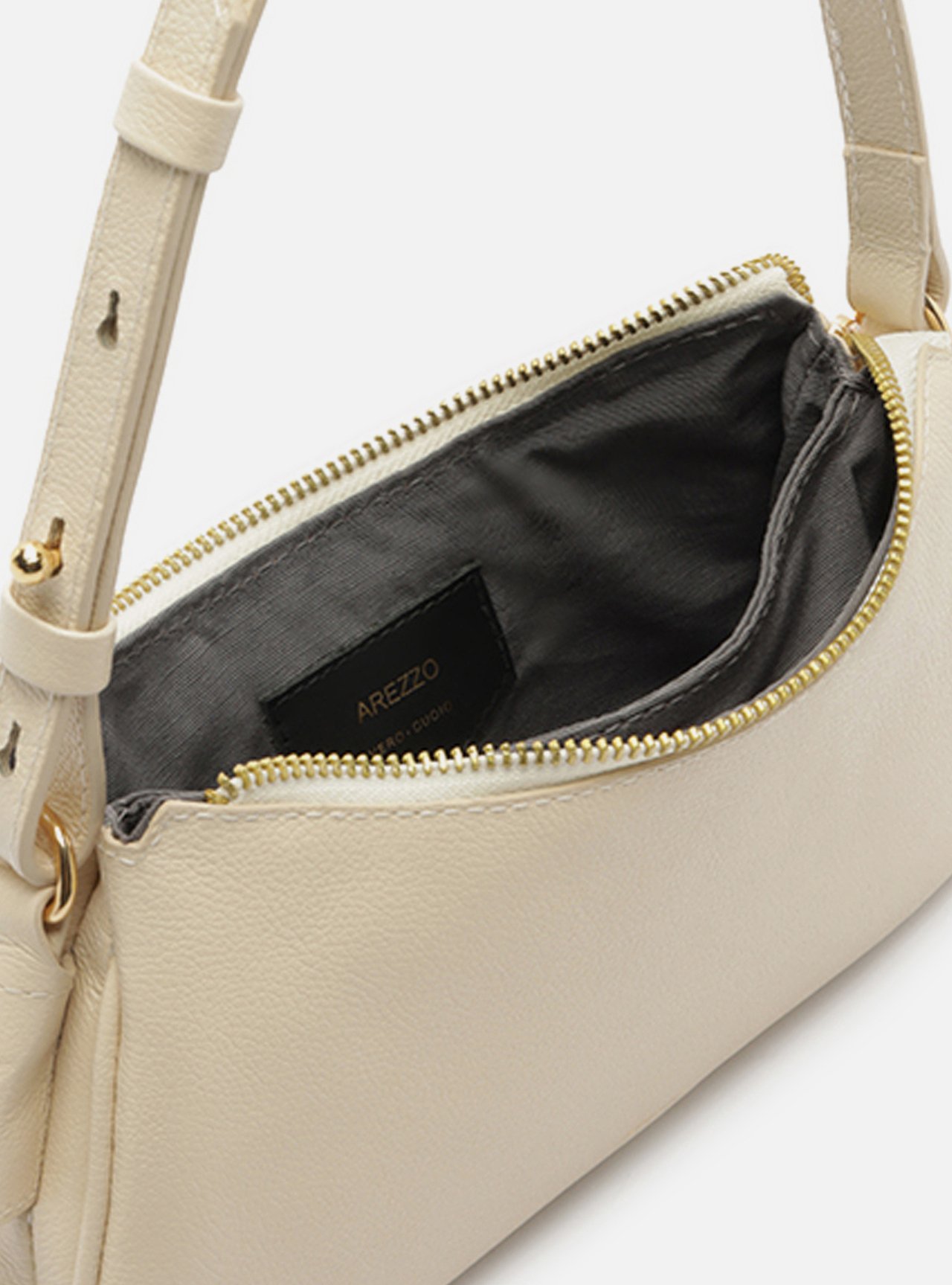 Foto 4 de Bolsa Shoulder Off White Couro Pequena