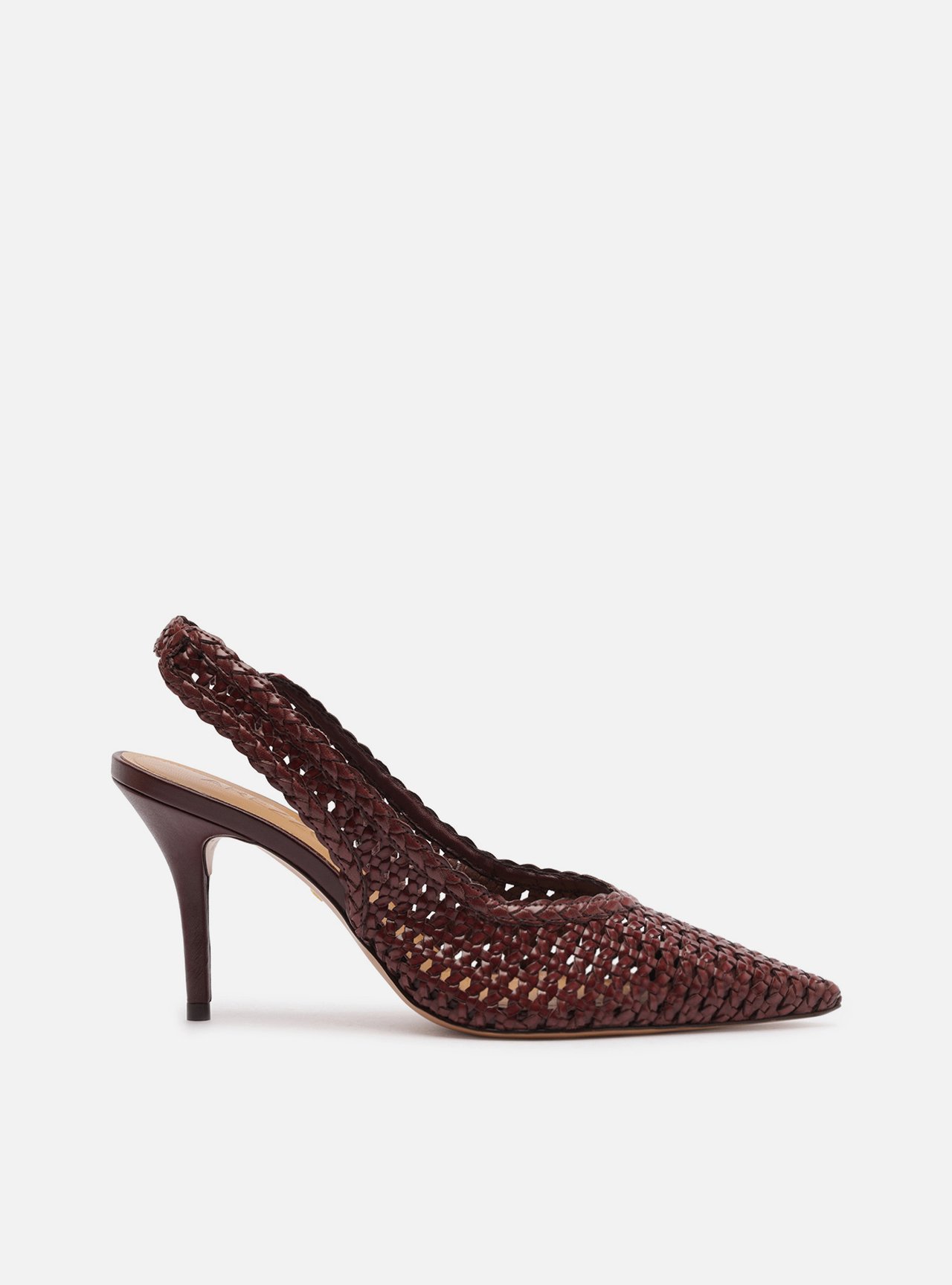 Scarpin Bordô Tressê Salto Médio Slingback
