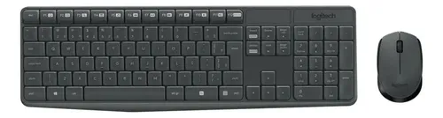 Combo Teclado e Mouse sem fio Logitech MK235 Layout ABNT2