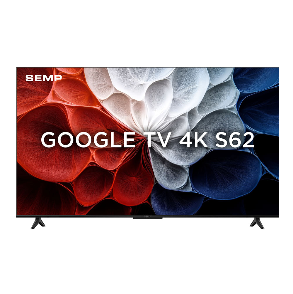 Smart TV 65" 4K Semp 65S62 Google TV Processador AiPQ Dolby Audio Preta
