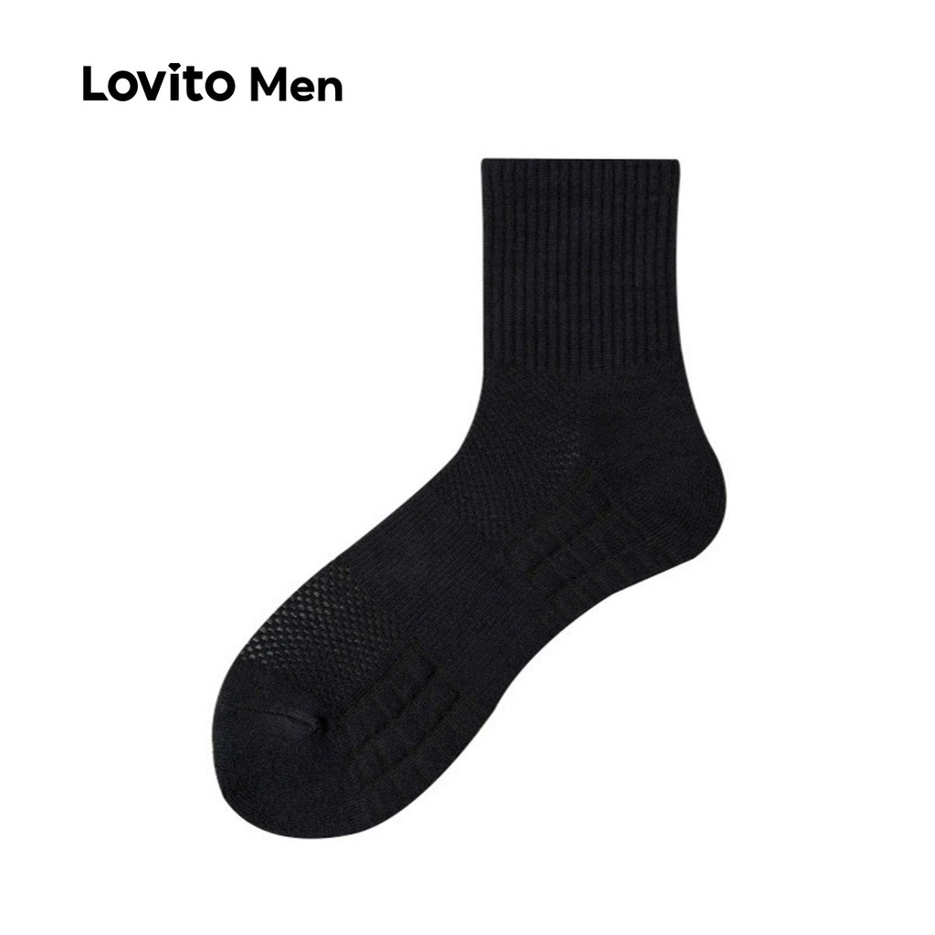 Foto 2 de Lovito Meias Básicas Todas as estações para Homens LSCS21A42