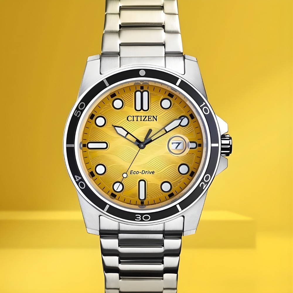 Relógio Citizen Marine Eco-Drive Yellow 41.5mm — Único, Novo