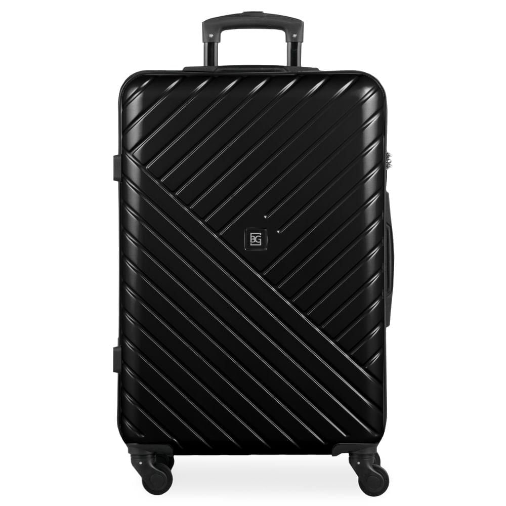 Mala Média ABS 4 Rodas Detroit Preta II Bagaggio M / Preto