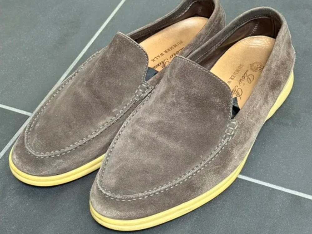 Sapato Loro Piana Loafer Summer Walk Slip On Suede Tan — 40, Usado