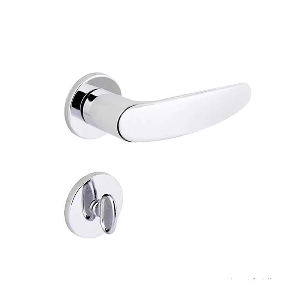 Fechadura WC Polo Roseta Redonda 40mm Cromada Arouca