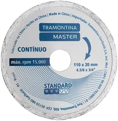 DISCO DE CORTE DIAMANTADO CONTINUO STANDARD 4.3/8 TRAMONTINA