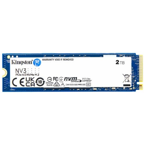SSD Kingston NV3, 2TB, M.2 NVMe, 2280, PCIe 4.0, Leitura 6000MBs e Gravação 5000MBs, SNV3S/2000G