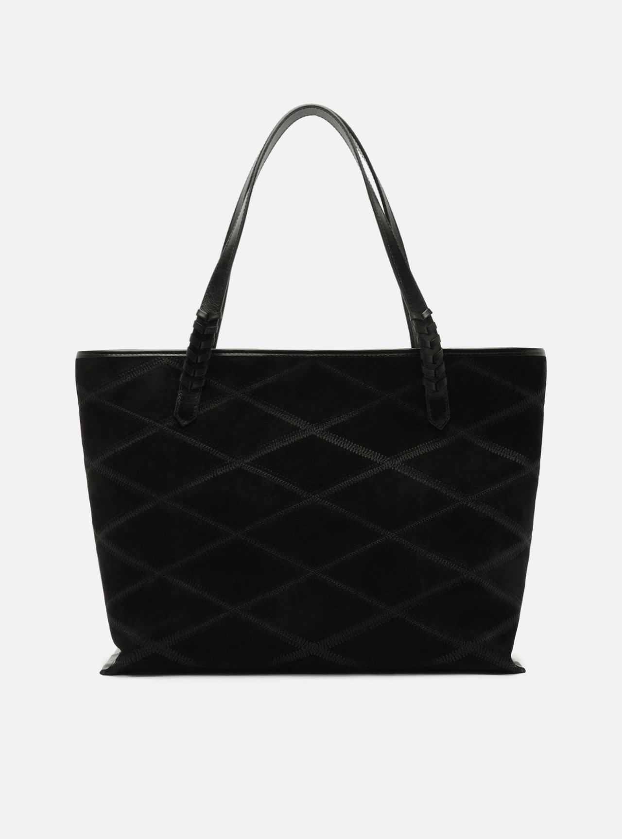Bolsa Shopping Preta Couro Grande Matelassê